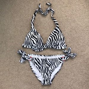 Women’s L Victoria’s Secret Zebra Stripe Bikini